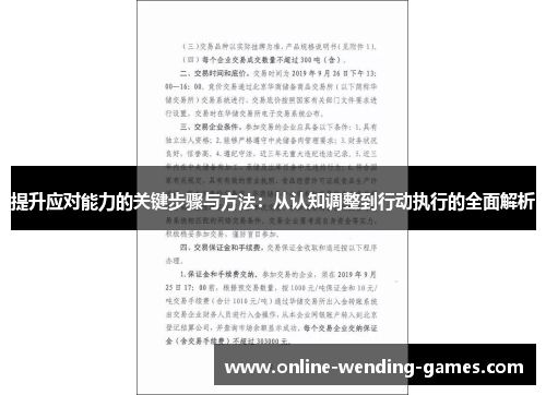 提升应对能力的关键步骤与方法：从认知调整到行动执行的全面解析