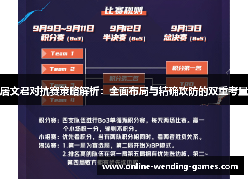 居文君对抗赛策略解析：全面布局与精确攻防的双重考量
