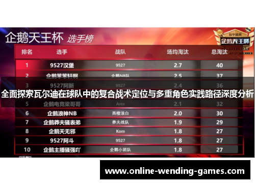 全面探索瓦尔迪在球队中的复合战术定位与多重角色实践路径深度分析